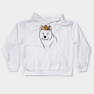 Hokkaido Dog King Queen Wearing Crown Kids Hoodie